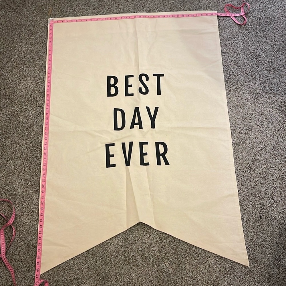 Custom made “BEST DAY EVER” banner.
